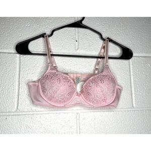 < Vintage Bestform Pink Lace Push Up Bra >